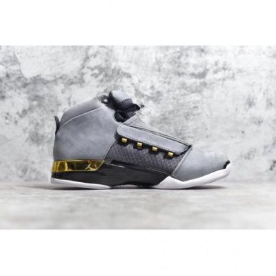 Nike Erkek Air Jordan 17 Gri / Metal Altın / Siyah Basketbol Ayakkabısı Türkiye - KAB1VMVI